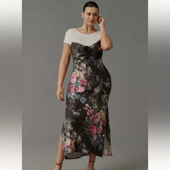 By Anthropologie Twofer Midi Slip Dress - Picture 4 of 8